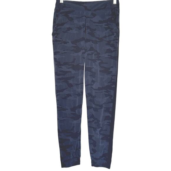 Athleta Brooklyn Camo Jogger Textured Navy Blue Comfort Sport Travel Size 6P - Picture 3 of 9
